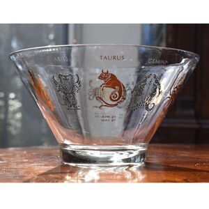 Anchor Hocking Zodiac Astrological Chip Bowl - Mid Century 1960s - 10.5"